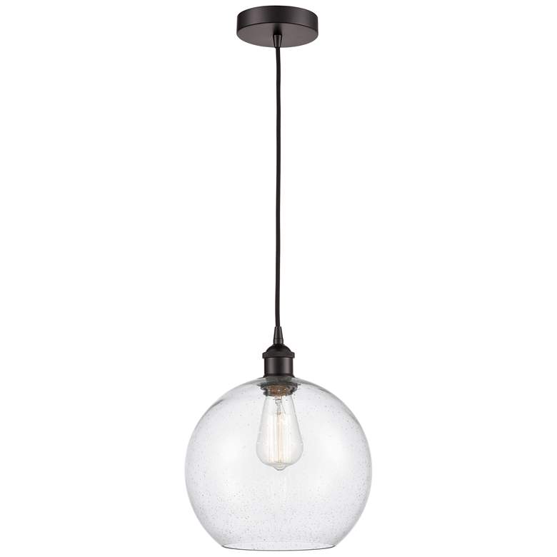 Image 1 Athens 10" Oil Rubbed Bronze Mini Pendant w/ Seedy Shade