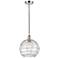 Athens 10" Polished Chrome Mini Pendant w/ Clear Deco Swirl Shade