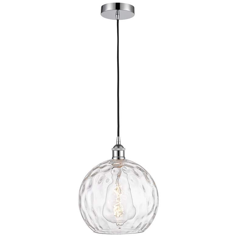 Image 1 Athens 10" Polished Chrome Mini Pendant w/ Clear Water Glass Shade
