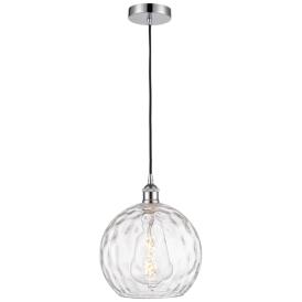 Athens 10" Polished Chrome Mini Pendant w/ Clear Water Glass Shade Athens 10" Polished Chrome Mini Pendant w/ Clear Water Glass Shade