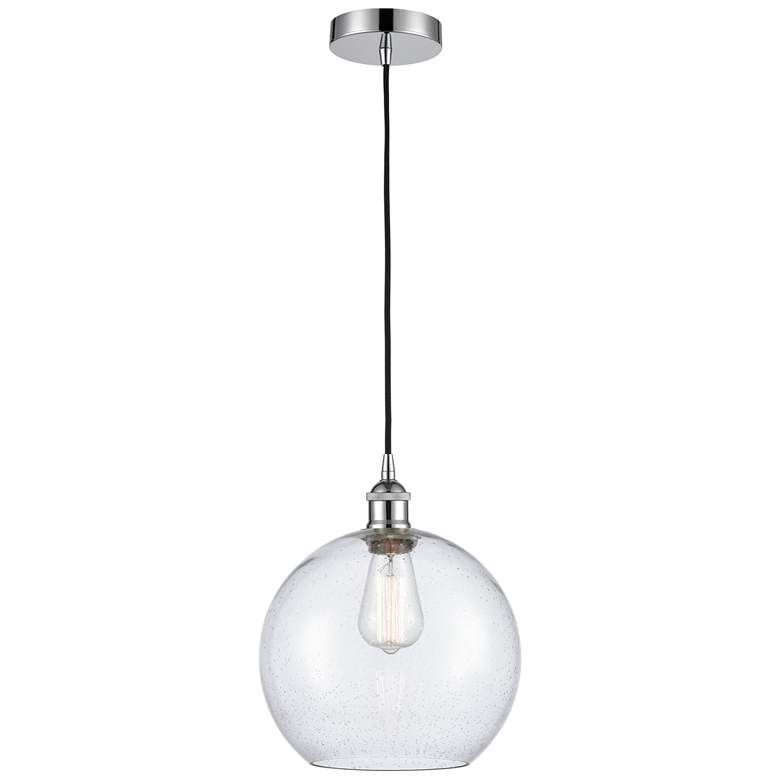 Image 1 Athens 10" Polished Chrome Mini Pendant w/ Seedy Shade