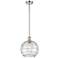 Athens 10" Polished Chrome Stem Hung Mini Pendant w/ Clear Deco Swirl