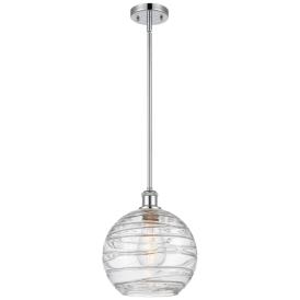 Athens 10" Polished Chrome Stem Hung Mini Pendant w/ Clear Deco Swirl Athens 10" Polished Chrome Stem Hung Mini Pendant w/ Clear Deco Swirl