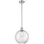 Athens 10" Polished Chrome Stem Hung Mini Pendant w/ Clear Shade