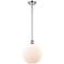 Athens 10" Polished Chrome Stem Hung Mini Pendant w/ Matte White Shade