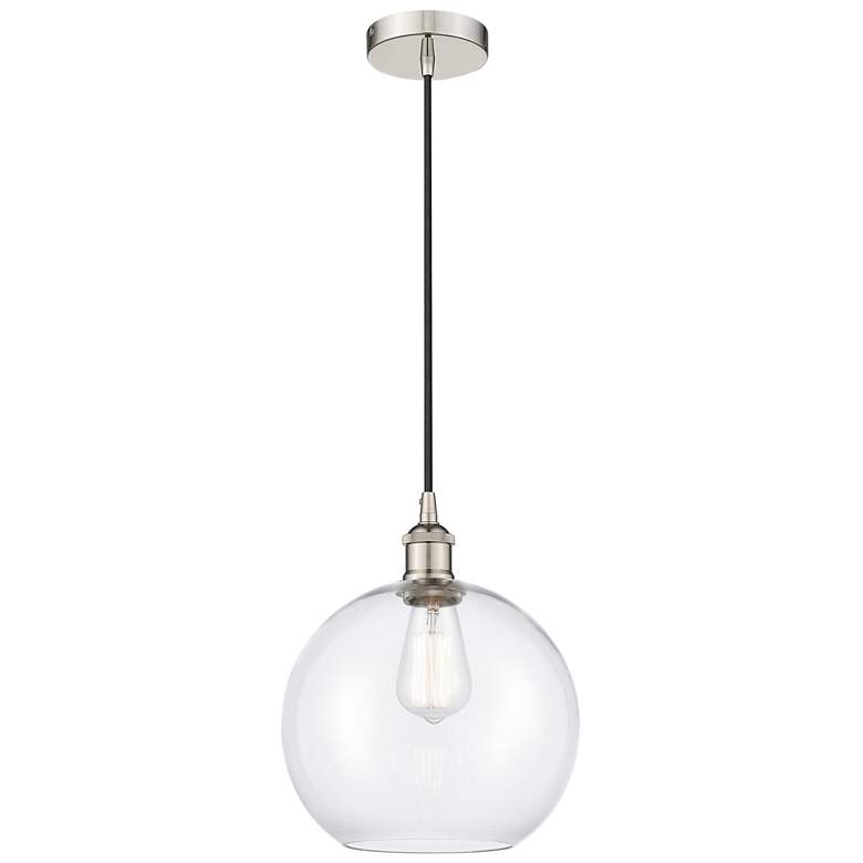 Image 1 Athens 10" Polished Nickel Mini Pendant w/ Clear Shade