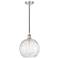 Athens 10" Polished Nickel Mini Pendant w/ Clear Water Glass Shade