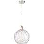 Athens 10" Polished Nickel Mini Pendant w/ Clear Water Glass Shade