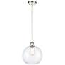 Athens 10" Polished Nickel Stem Hung Mini Pendant w/ Clear Shade