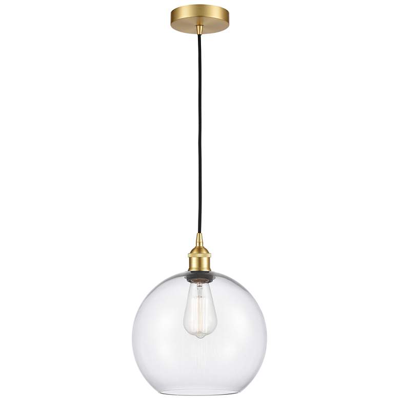 Image 1 Athens 10" Satin Gold Mini Pendant w/ Clear Shade