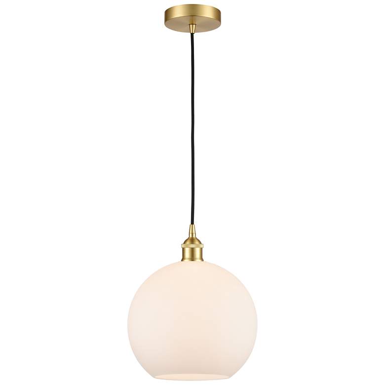 Image 1 Athens 10" Satin Gold Mini Pendant w/ Matte White Shade