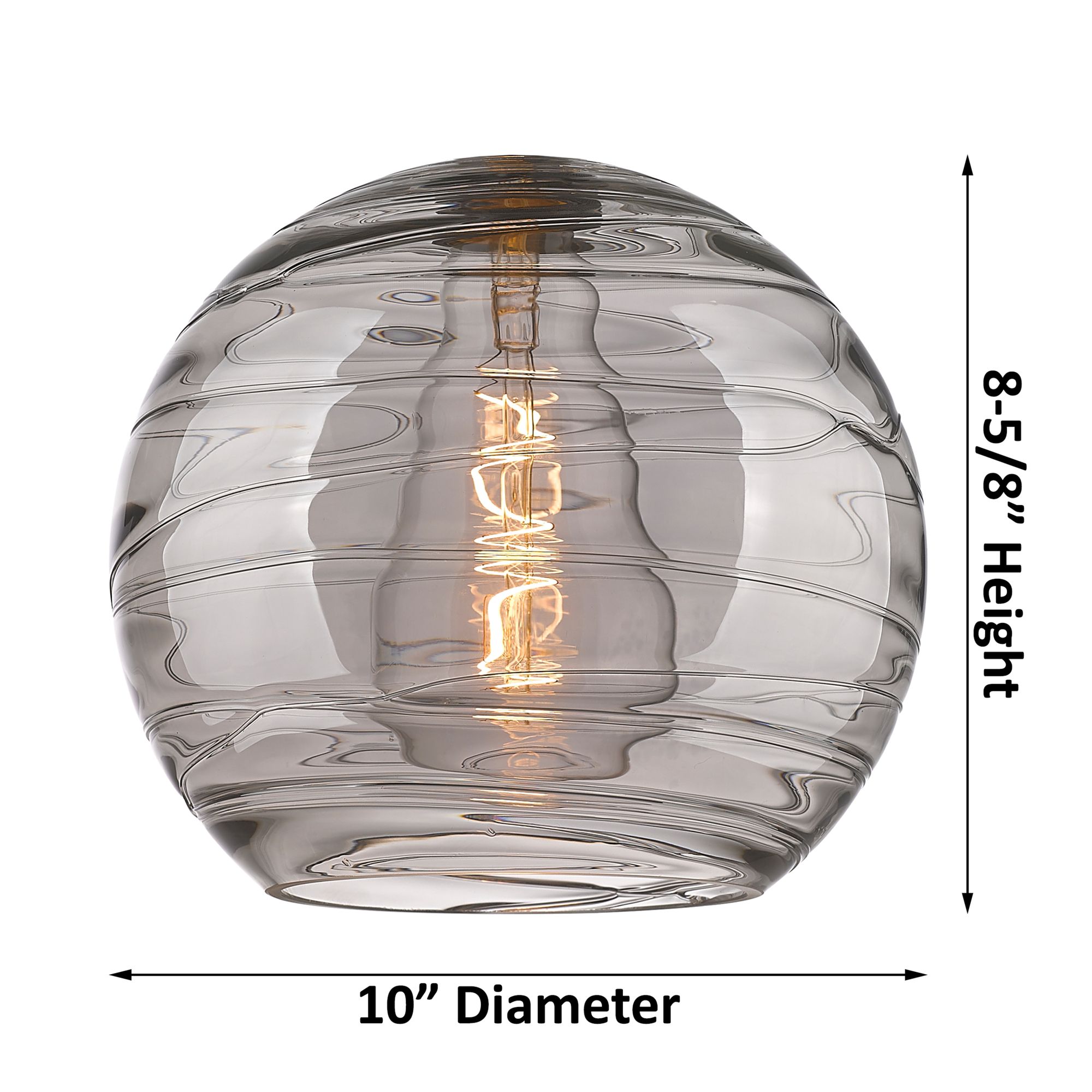 Image 5 Athens 10" Satin Gold Stem Hung Mini Pendant w/ Clear Deco Swirl Shade more views