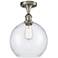 Athens 10" Wide Brushed Satin Nickel Semi Flush Mount w/ Seedy Shade