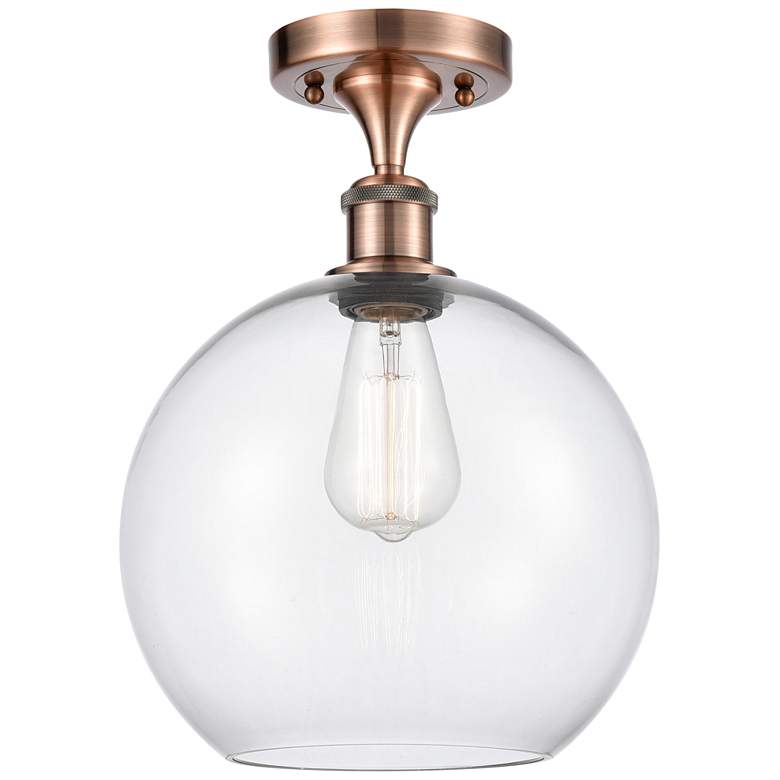 Image 1 Athens 10" Wide Copper Semi Flush Mount w/ Clear Shade