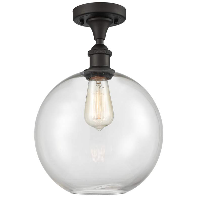 Image 1 Athens 10" Wide Oil Rubbed Bronze Semi Flush Mount w/ Clear Shade
