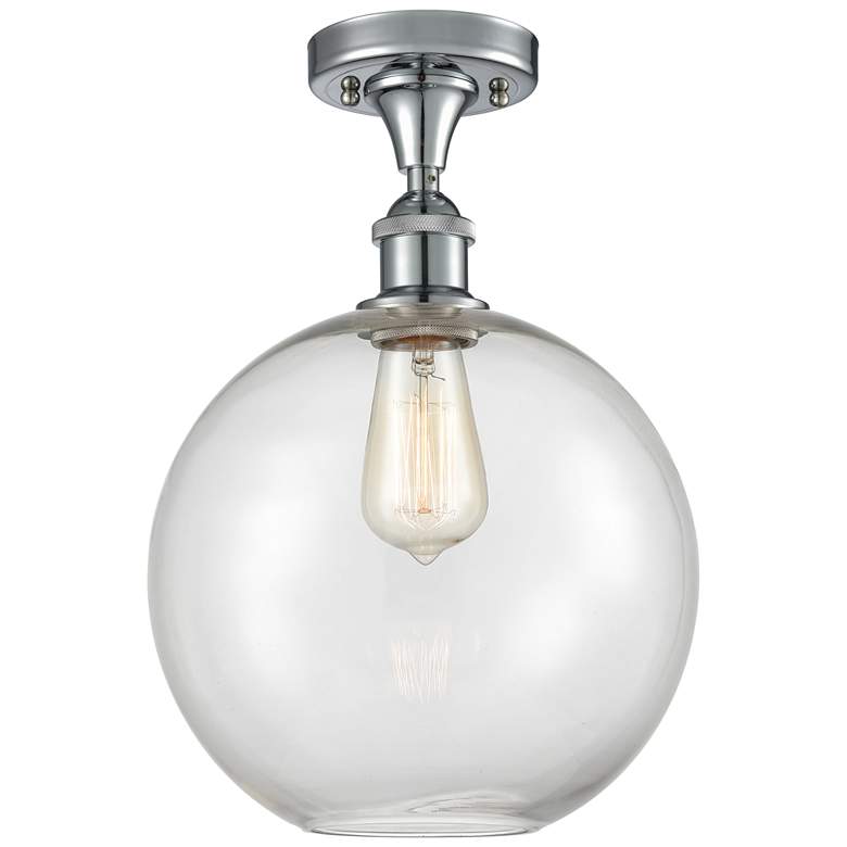 Image 1 Athens 10" Wide Polished Chrome Semi Flush Mount w/ Clear Shade