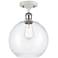 Athens 10" Wide White and Polished Chrome Semi Flush Mount w/ Clear Sh