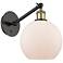 Athens 10"H Black Antique Brass White Glass LED Wall Sconce
