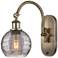 Athens 11.63"H Antique Brass Adjustable Sconce w/ Smoke Swirl Shade