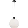 Athens 11.75" Wide Matte Black Stem Hung Mini Pendant w/ Matte White S