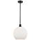 Athens 11.75" Wide Matte Black Stem Hung Mini Pendant w/ Matte White S