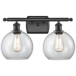 Athens 11 1/4&quot; High Matte Black 2-Light Wall Sconce
