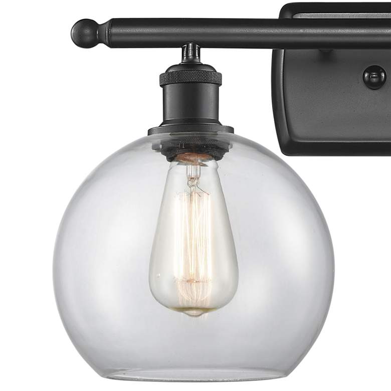 Image 2 Athens 11 1/4" High Matte Black 2-Light Wall Sconce more views