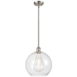 Athens 11 3/4"W Brushed Satin Nickel LED Mini Pendant w/ Clear Glass
