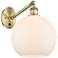 Athens 12" High Antique Brass Adjustable Sconce with Matte White Shade