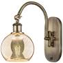 1_Athens 12" High Antique Brass Swiveling Sconce w/ Mercury Shade
