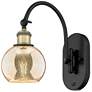 1_Athens 12" High Black Antique Brass Swiveling Sconce w/ Mercury Shade
