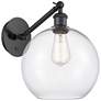 1_Athens 12" High Matte Black Adjustable Sconce with Clear Shade