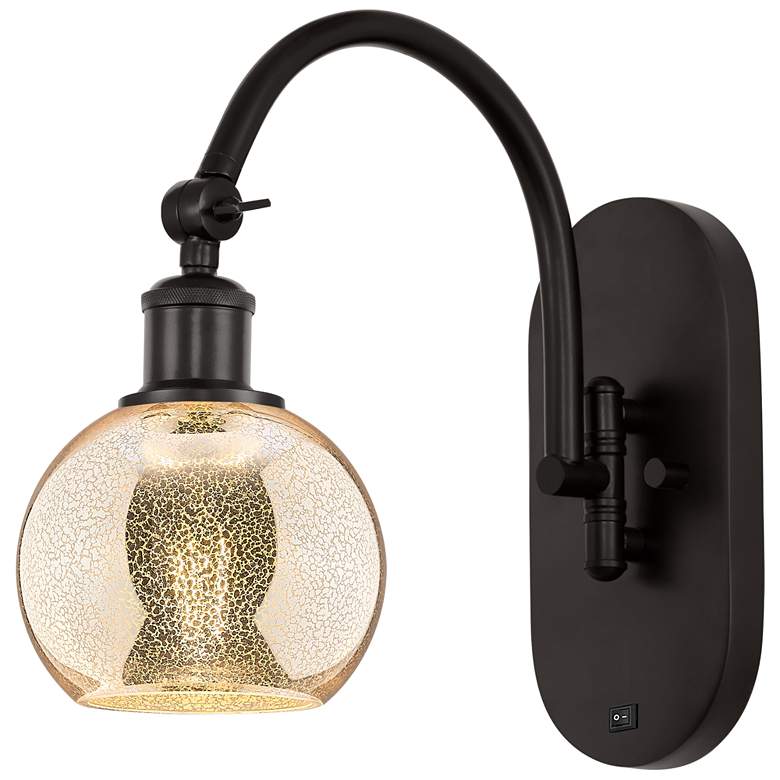 Image 1 Athens 12" High Oil Rubbed Bronze Swiveling Sconce w/ Mercury Shade