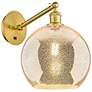 1_Athens 12" High Satin Gold Adjustable Sconce with Mercury Shade