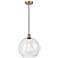 Athens 12" Antique Brass Mini Pendant w/ Clear Shade