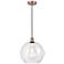 Athens 12" Antique Copper Mini Pendant w/ Clear Shade