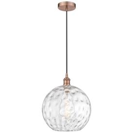 Athens 12" Antique Copper Mini Pendant w/ Clear Water Glass Shade Athens 12" Antique Copper Mini Pendant w/ Clear Water Glass Shade