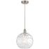 Athens 12" Brushed Satin Nickel Mini Pendant w/ Clear Water Glass Shad