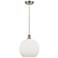 Athens 12" Brushed Satin Nickel Mini Pendant w/ Matte White Shade