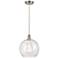 Athens 12" Brushed Satin Nickel Mini Pendant w/ Seedy Shade