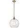 Athens 12" LED Mini Pendant - Antique Brass - Seedy Shade