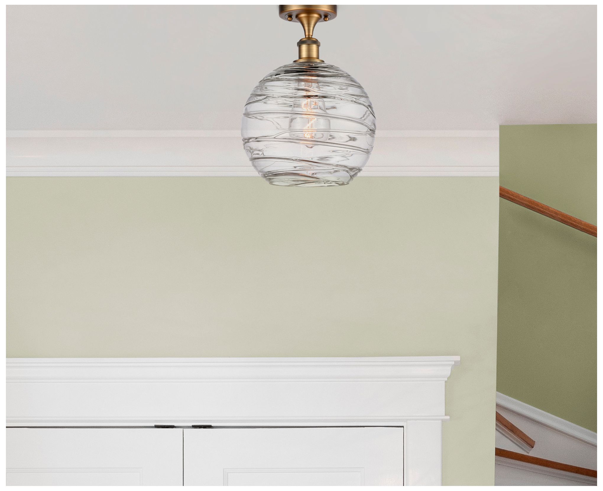 Image 2 Athens 12" LED Mini Pendant - Brushed Brass - Clear Shade more views