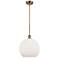Athens 12" LED Mini Pendant - Brushed Brass - Matte White Shade