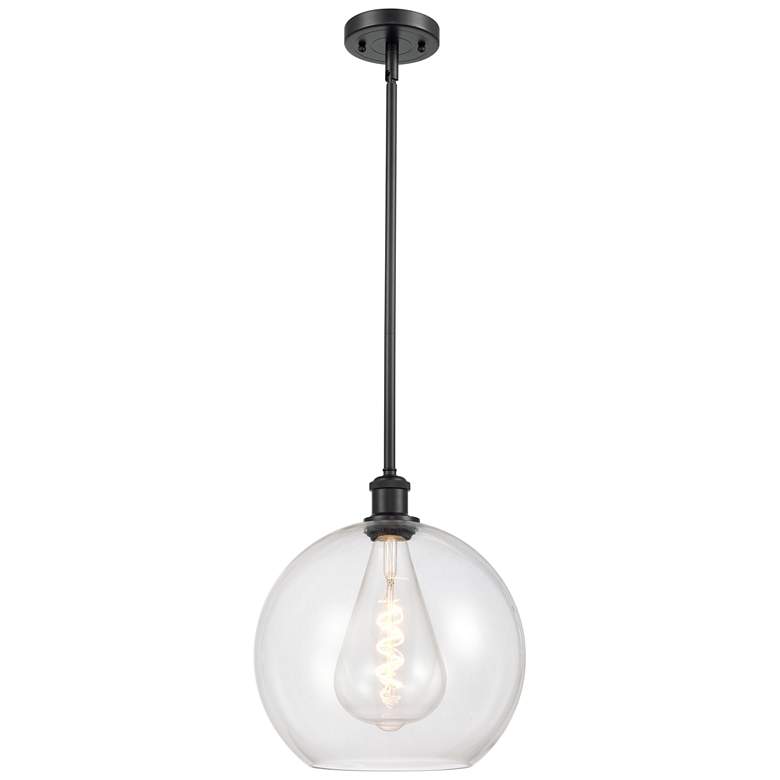 Image 1 Athens 12" LED Mini Pendant - Matte Black - Clear Shade