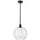 Athens 12" LED Mini Pendant - Matte Black - Clear Shade