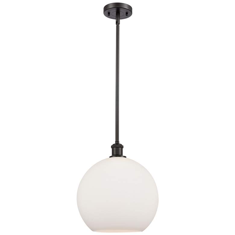 Image 1 Athens 12" LED Mini Pendant - Oil Rubbed Bronze - Matte White Shade