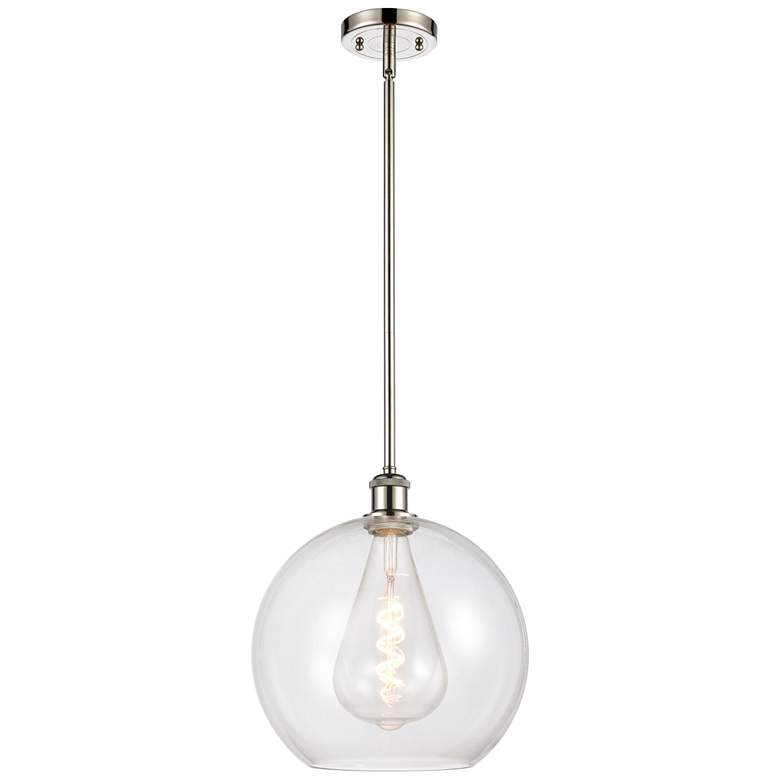 Image 1 Athens 12" LED Mini Pendant - Polished Nickel - Clear Shade