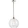 Athens 12" LED Mini Pendant - Polished Nickel - Clear Shade