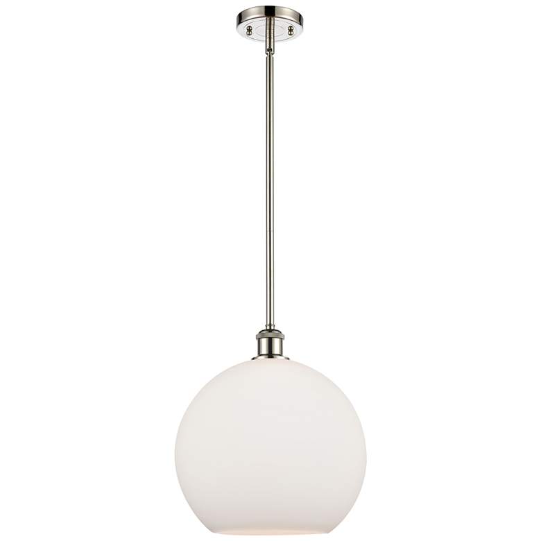 Image 1 Athens 12" LED Mini Pendant - Polished Nickel - Matte White Shade