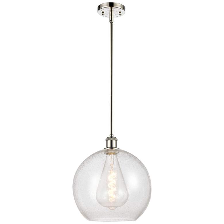 Image 1 Athens 12" LED Mini Pendant - Polished Nickel - Seedy Shade